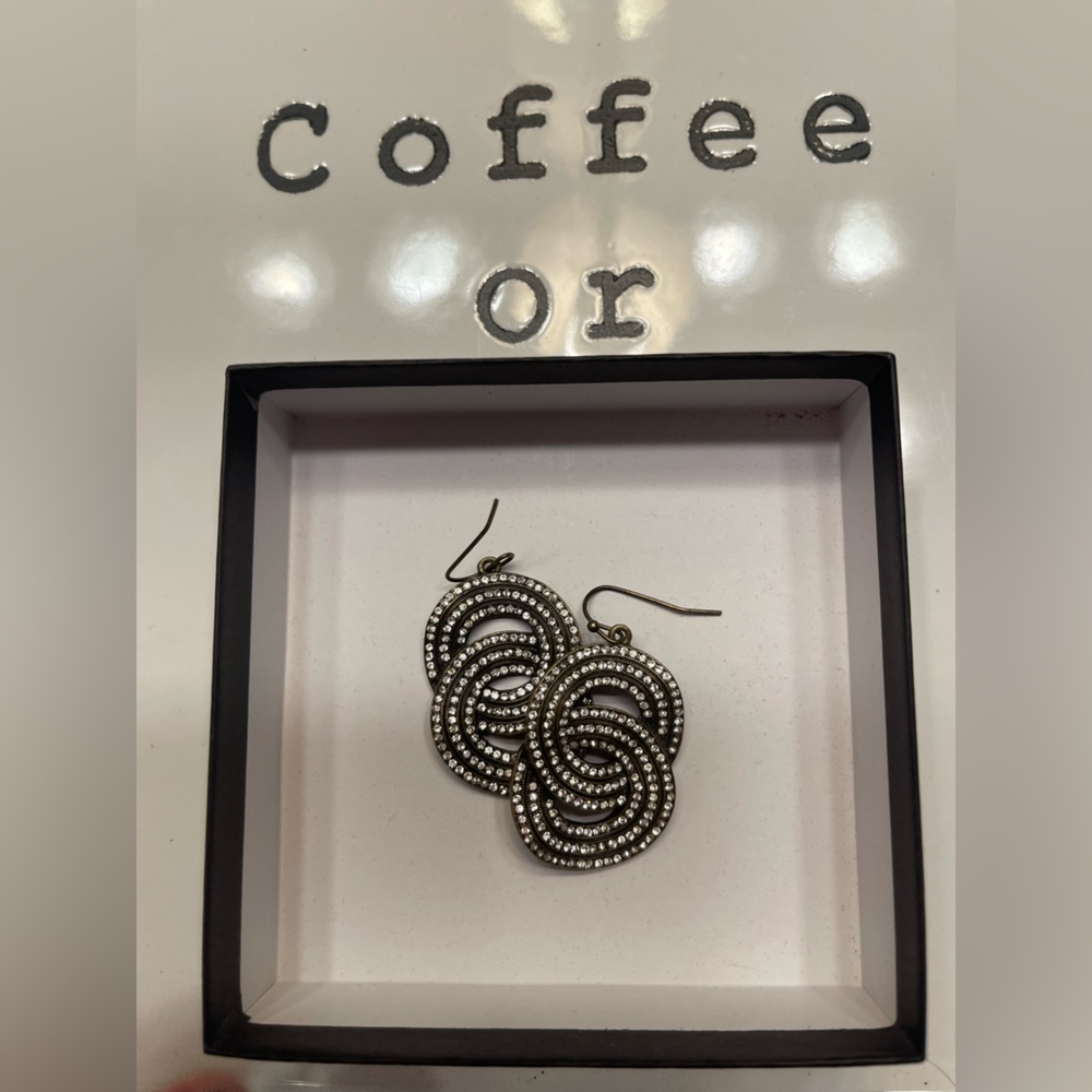 Gorgeous Lia Sophia Elegant Gold and Silver Swirl Earrings